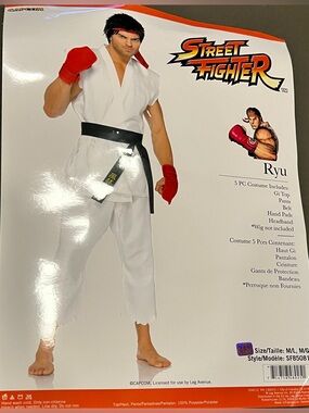 Leg Avenue Adult Med/Large Mens Street Fighter Ryu Costume Halloween No Pants